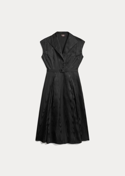 Vestidos Ralph Lauren Mujer Negros - Silk-Blend Moiré - FPZGW7568